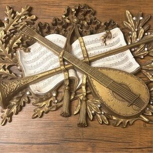 Vintage Gold and White Musical Wall Decor